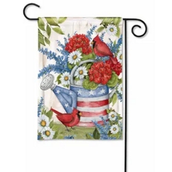 Stars and Stripes Watering Can Garden Flag
